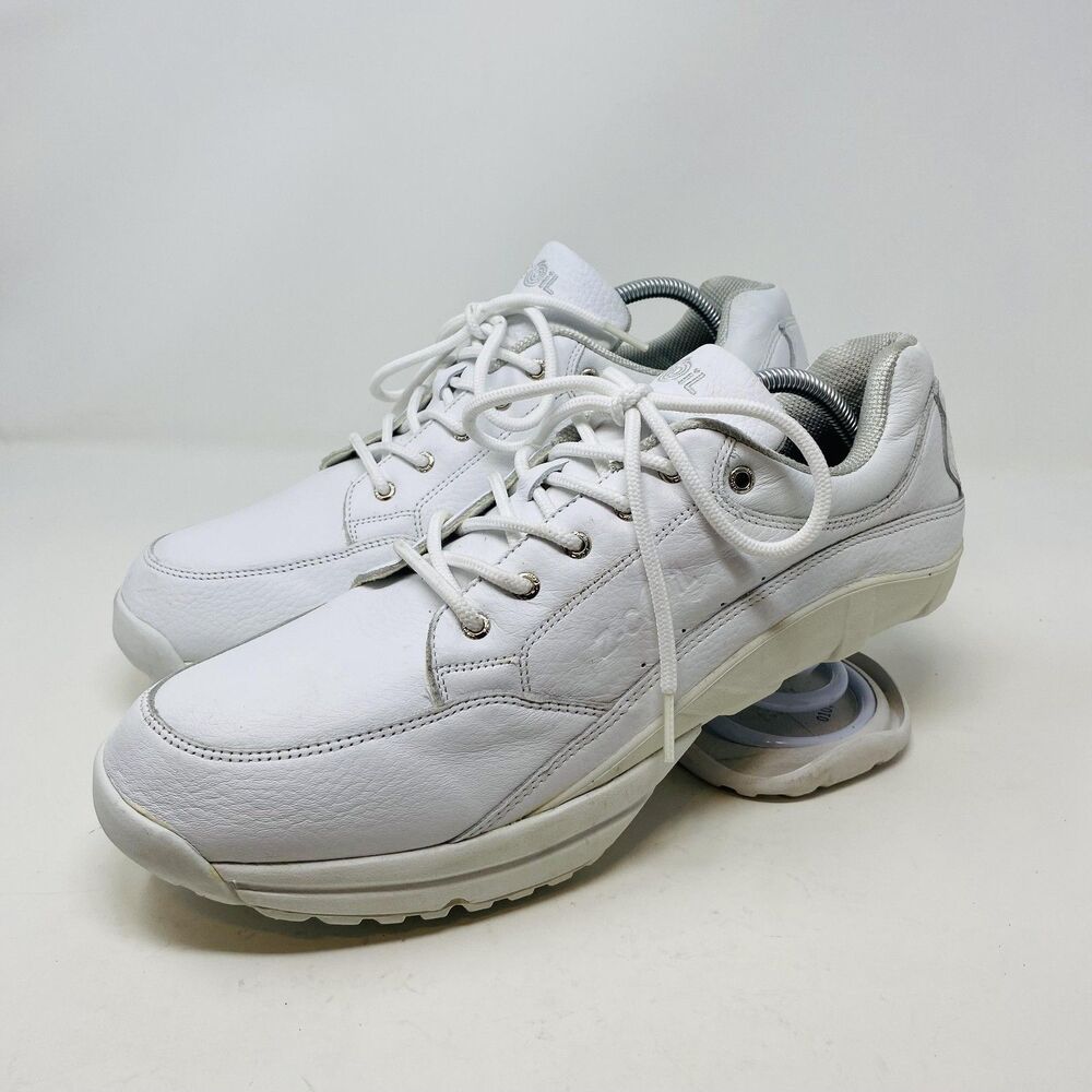 Z-CoiL Shoes Mens Size 13 White Leather Walking Comfort Sneakers Spring Heel